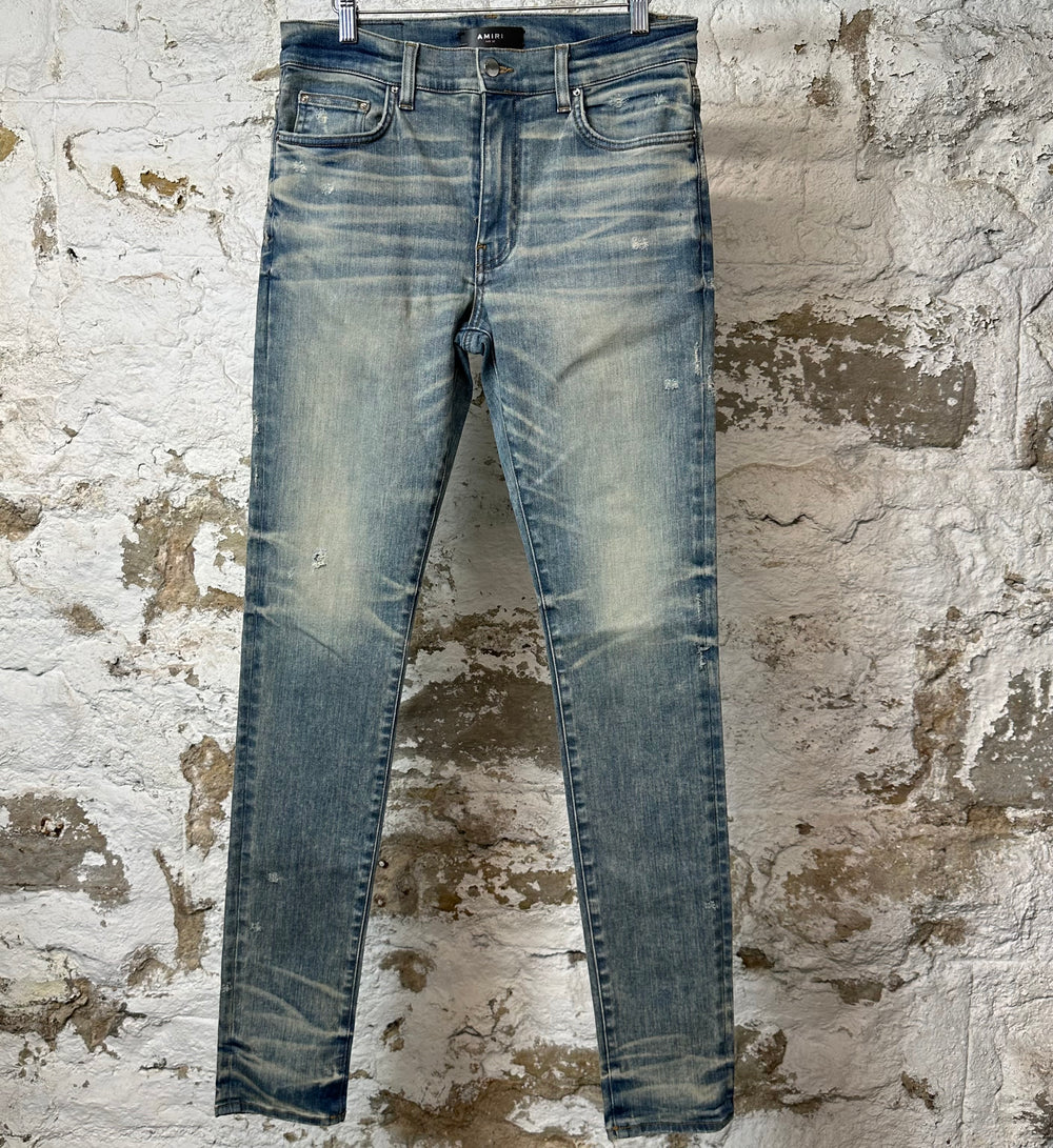 Amiri Plain Acid Blue Denim Jeans Sz 32