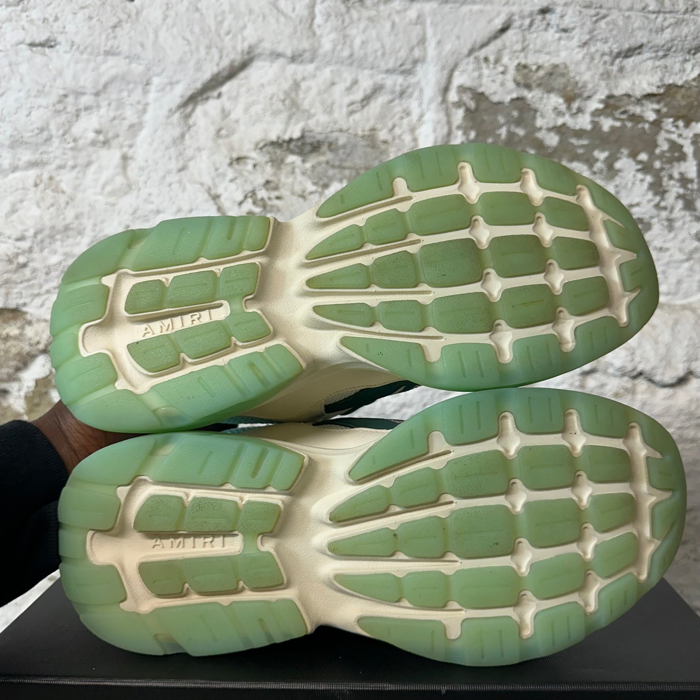 Amiri Green Bone Runner White Sneaker Sz 6.5 (39)