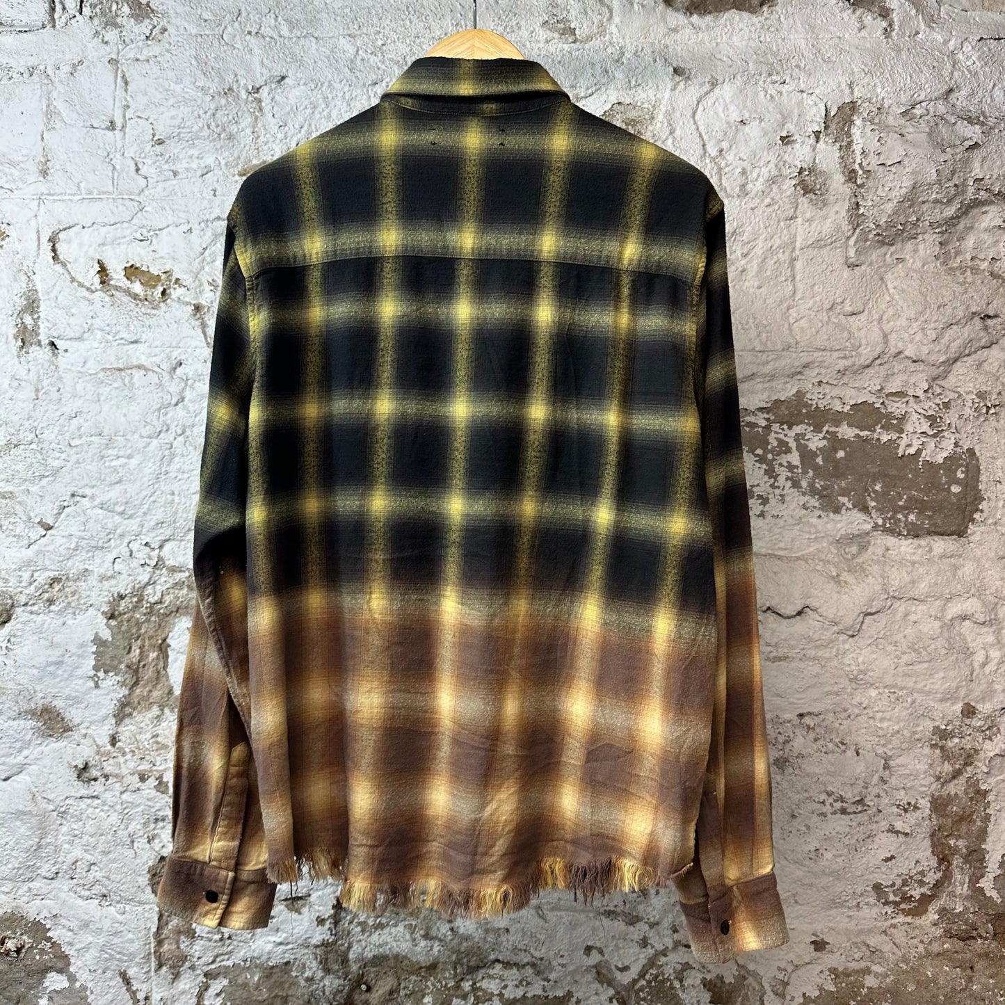 Amiri Green Brown Plaid Button Up Flannel Sz XS