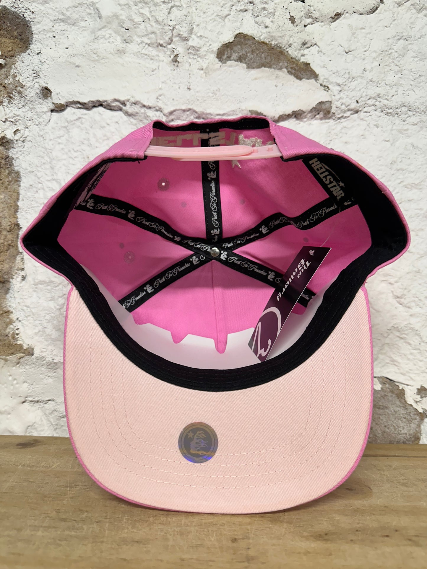 Hellstar Pink Rhinestone Snapback Hat DS