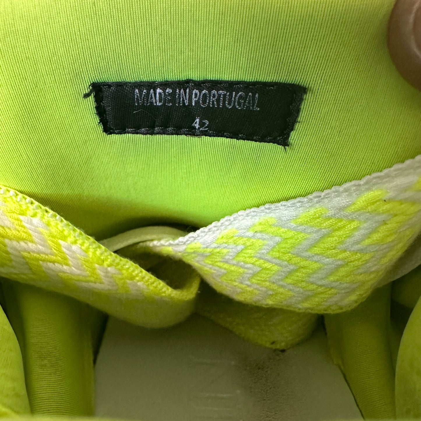 Lanvin Curb Yellow Neon Lace White Sneaker Sz 9 (42)