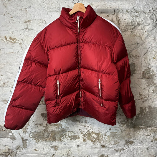 Palm Angels Red White Track Puffer Jacket Sz L