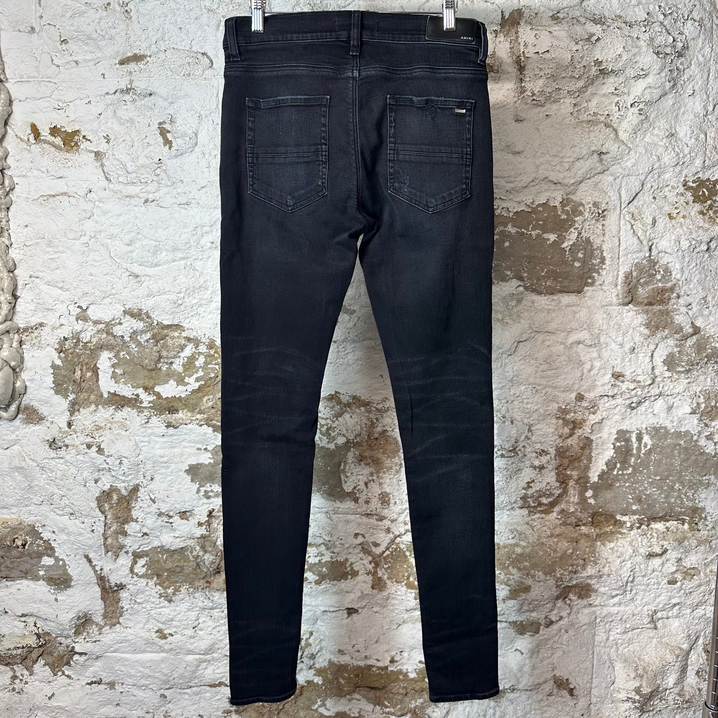Amiri MX1 Purple Suede Black Denim Jeans Sz 31