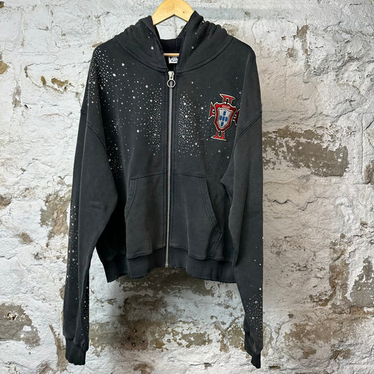 Vale Sea Cluster Zip Up Hoodie Black Sz XL