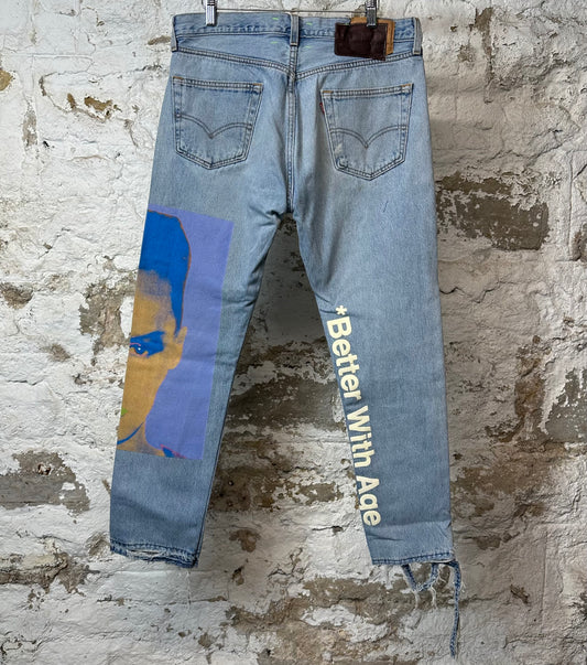 Better With Age Grace Jones Blue Denim Jeans Sz 32