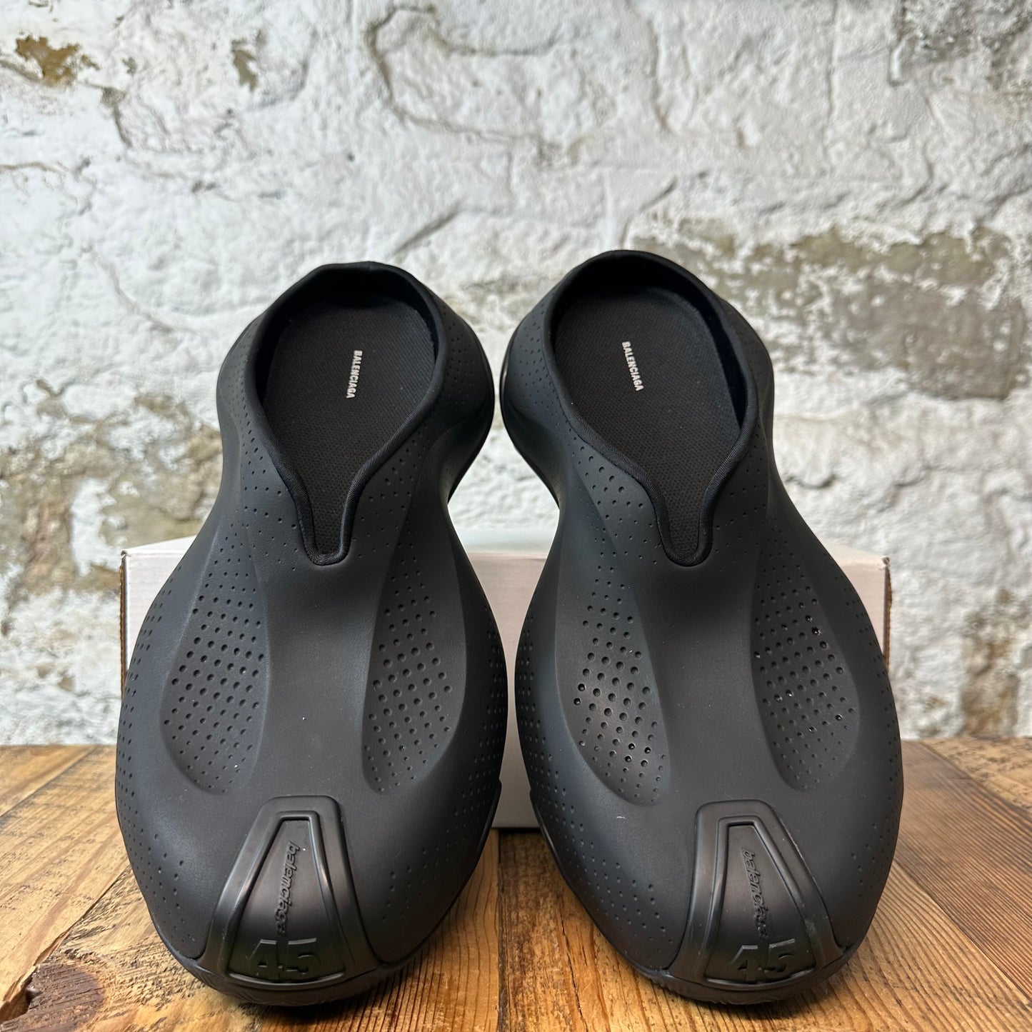 Balenciaga Basketball Black Mule Slip On Sneaker Sz 12 (45)