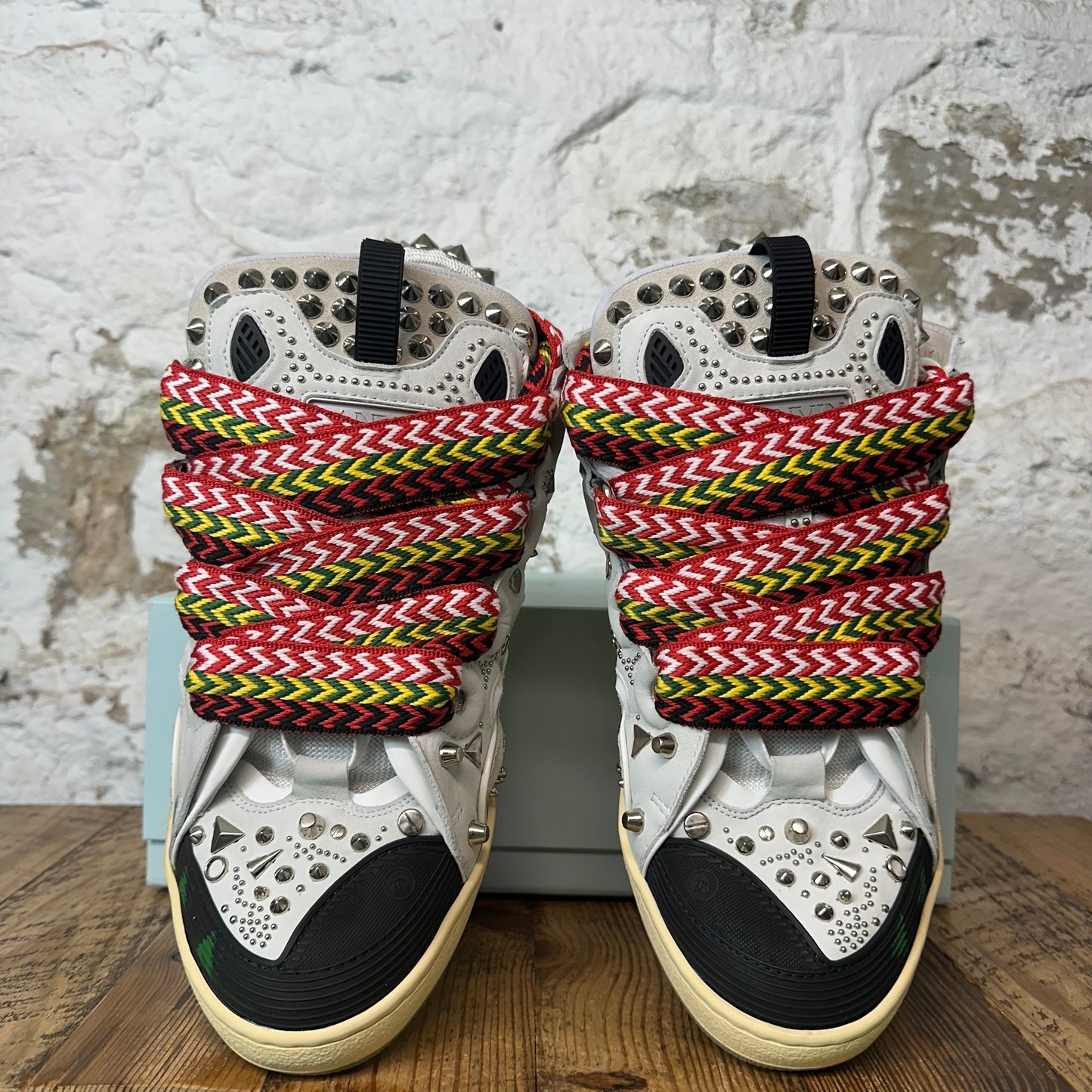 Lanvin Curb Grafitti Studded Grey Sneaker