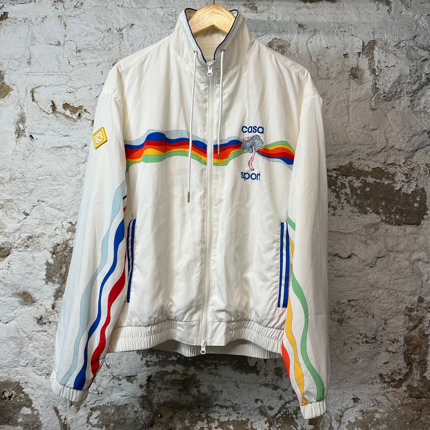 Casablanca Mushroom Logo Windbreaker Jacket White Sz XXL