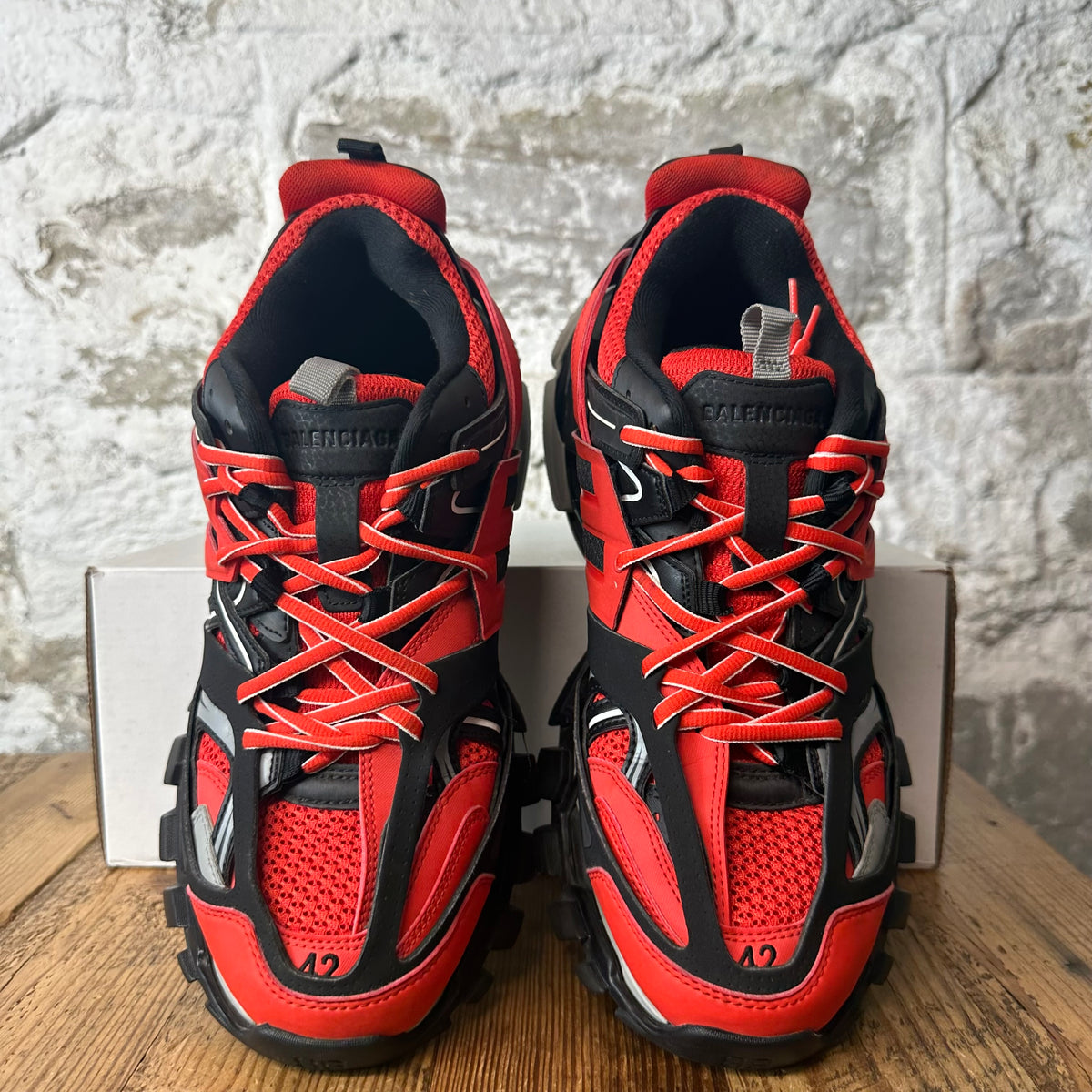 Balenciaga Track Runner Black Red Grey Sneaker Sz 9 (42)