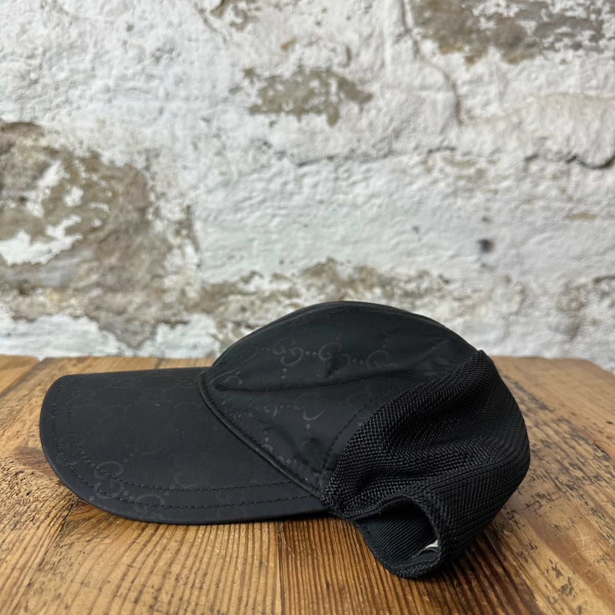 Gucci Black GG Monogram Nylon Hat Sz L