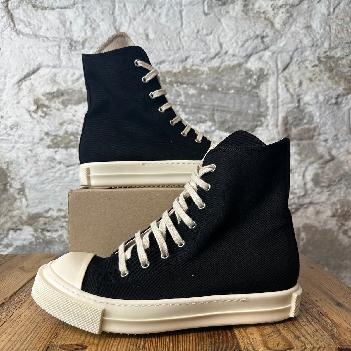 Rick Owens High Black Milk Sneaker Sz 7 (40)