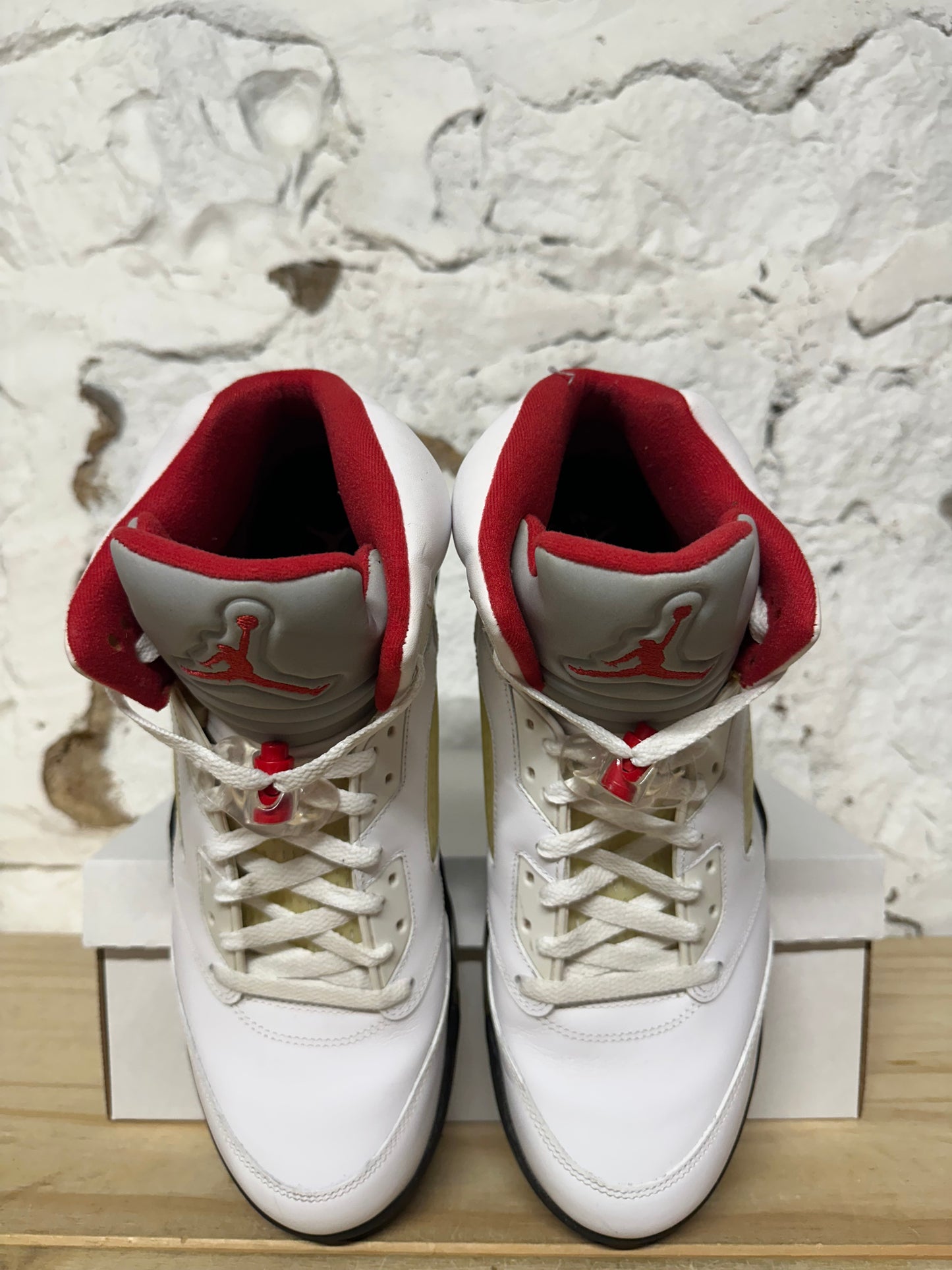 Air Jordan 5 Fire Red Silver Tongue Sz 13