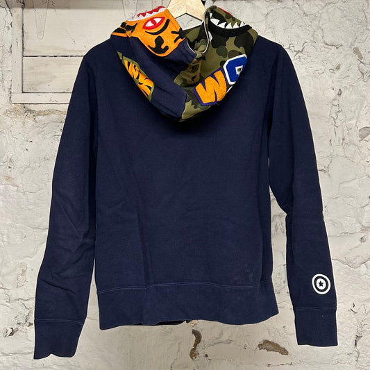 Bape Navy Shark Hoodie Sz S