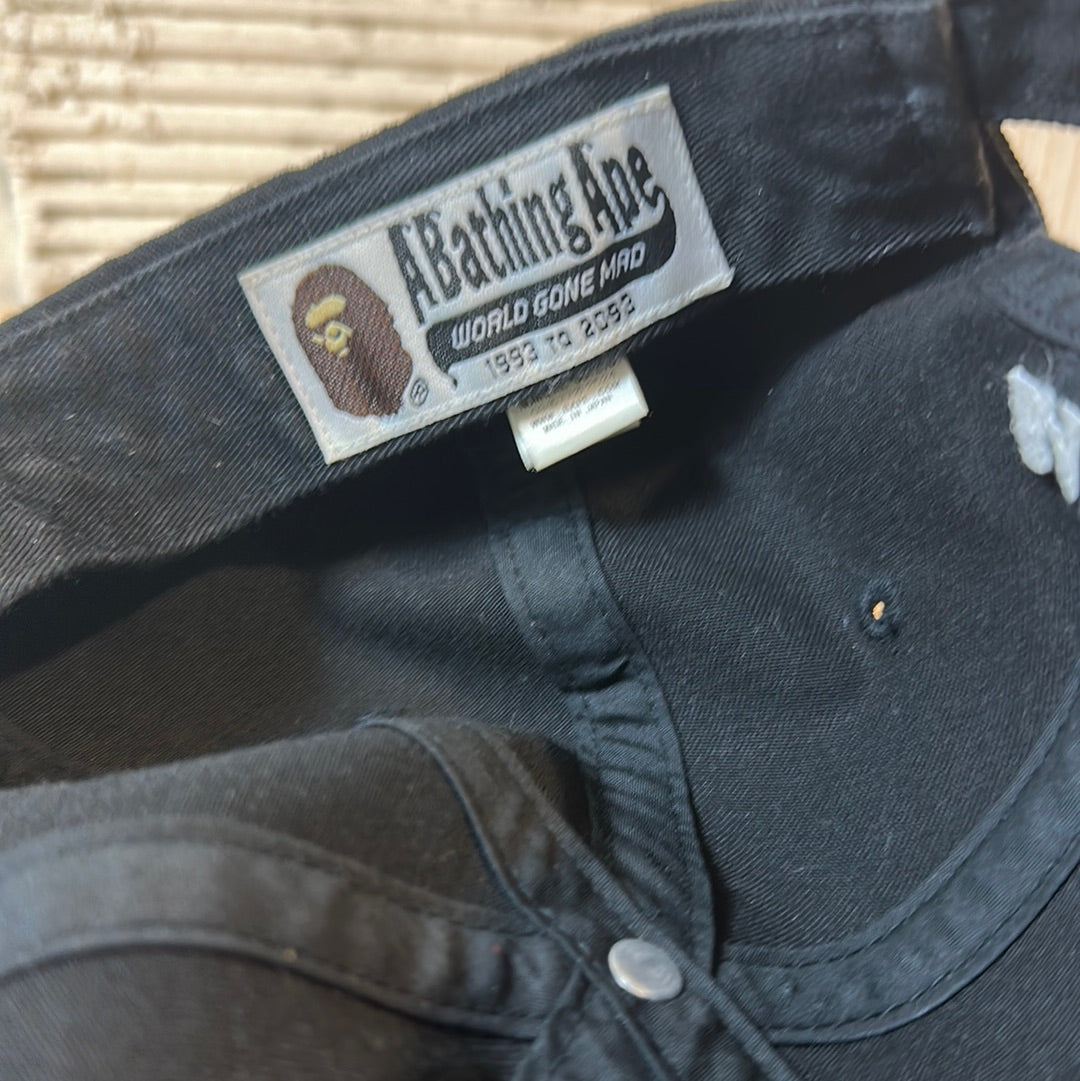 A Bathing Ape One Point Panel Cap Black Hat