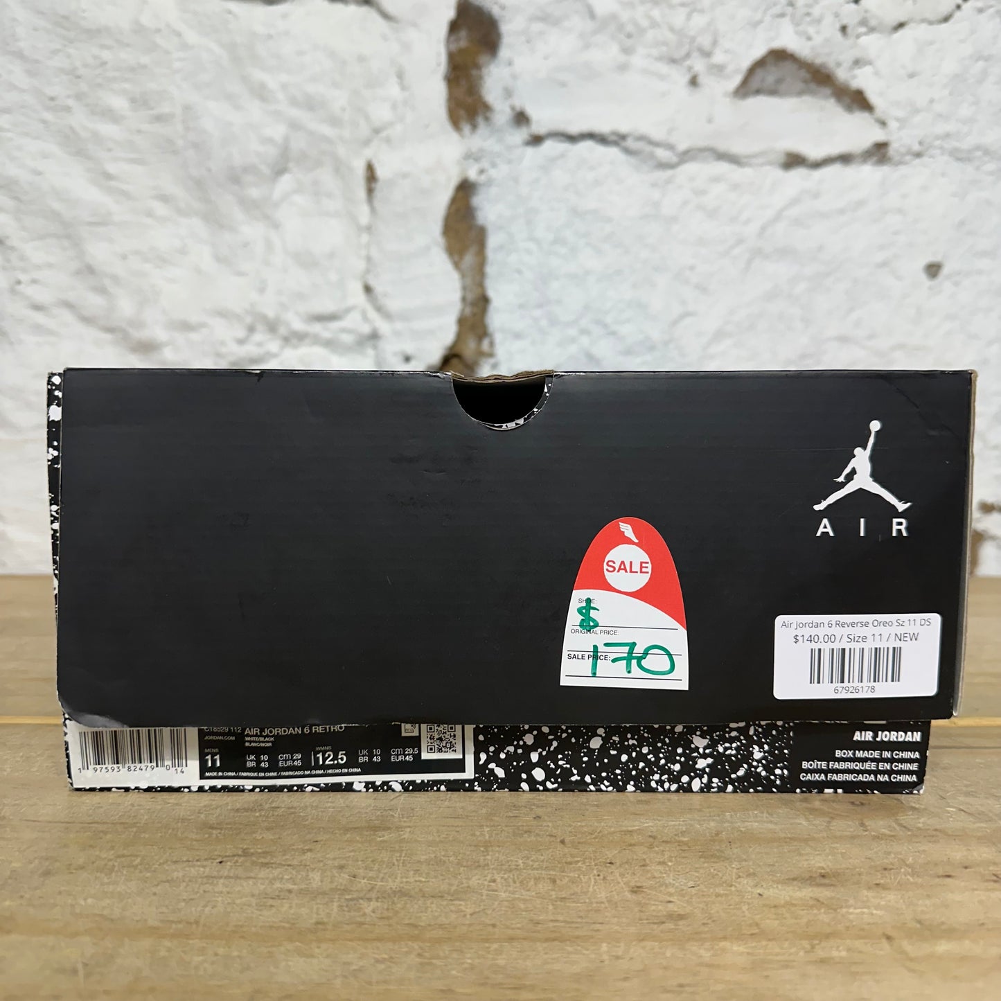 Air Jordan 6 Reverse Oreo Sz 11 DS
