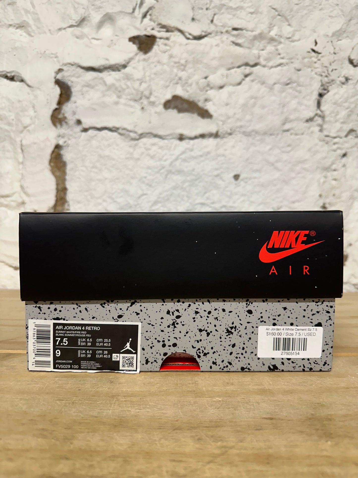 Air Jordan 4 White Cement Sz 7.5