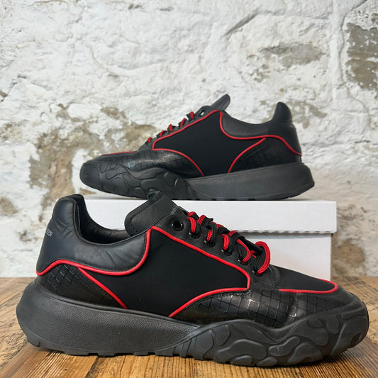 Aexander Mcqueen Black Red Nappa Joey Sneaker Sz 11 (44)