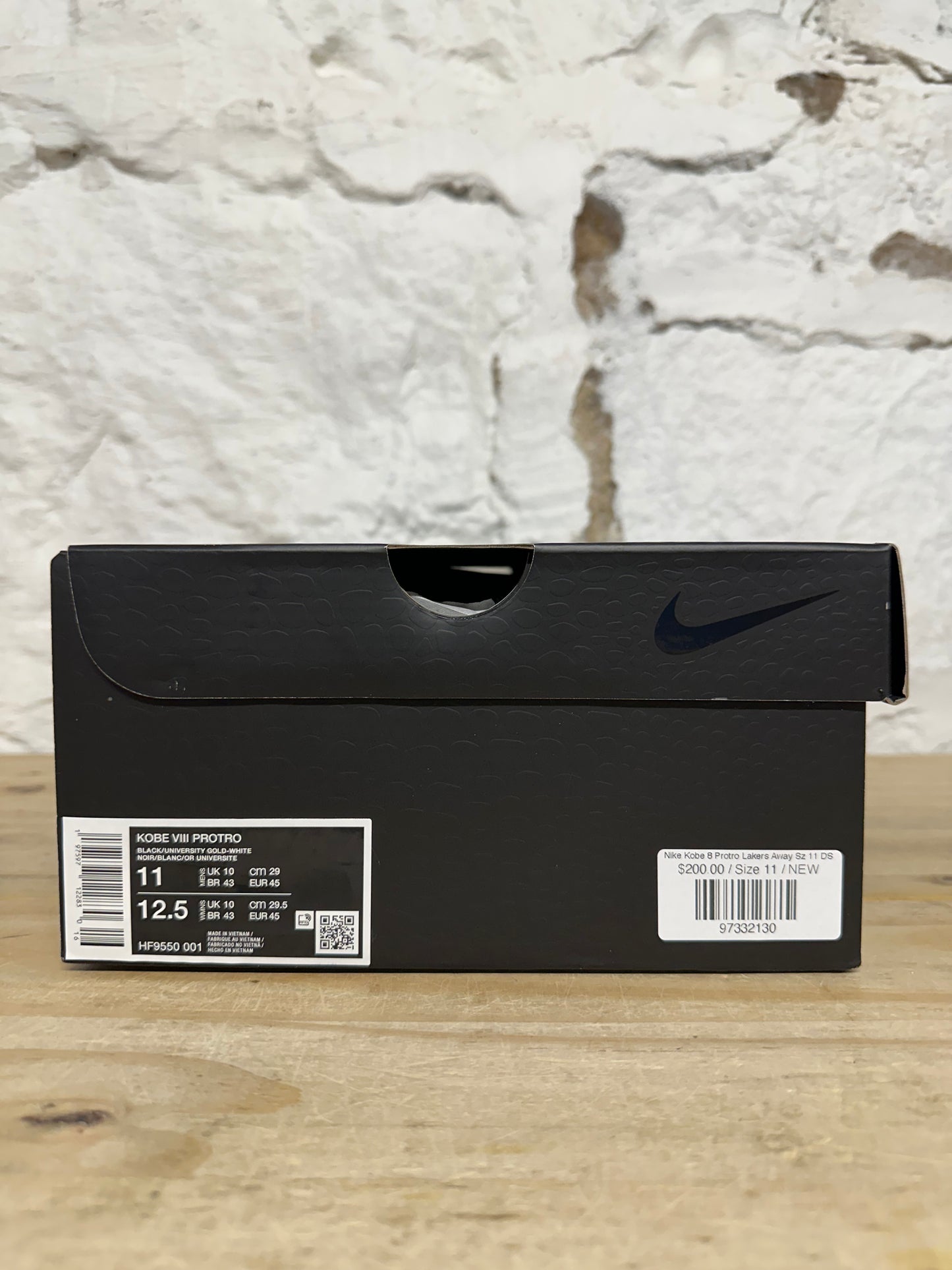 Nike Kobe 8 Protro Lakers Away Sz 11 DS