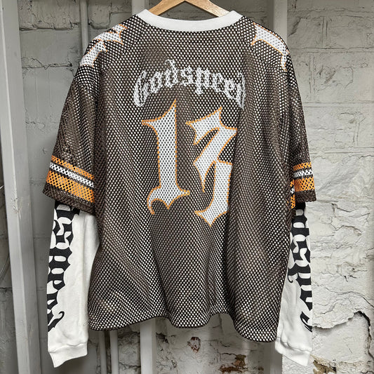 Godpseed Skull Thermal Mesh Brown Long Sleeve Sz L
