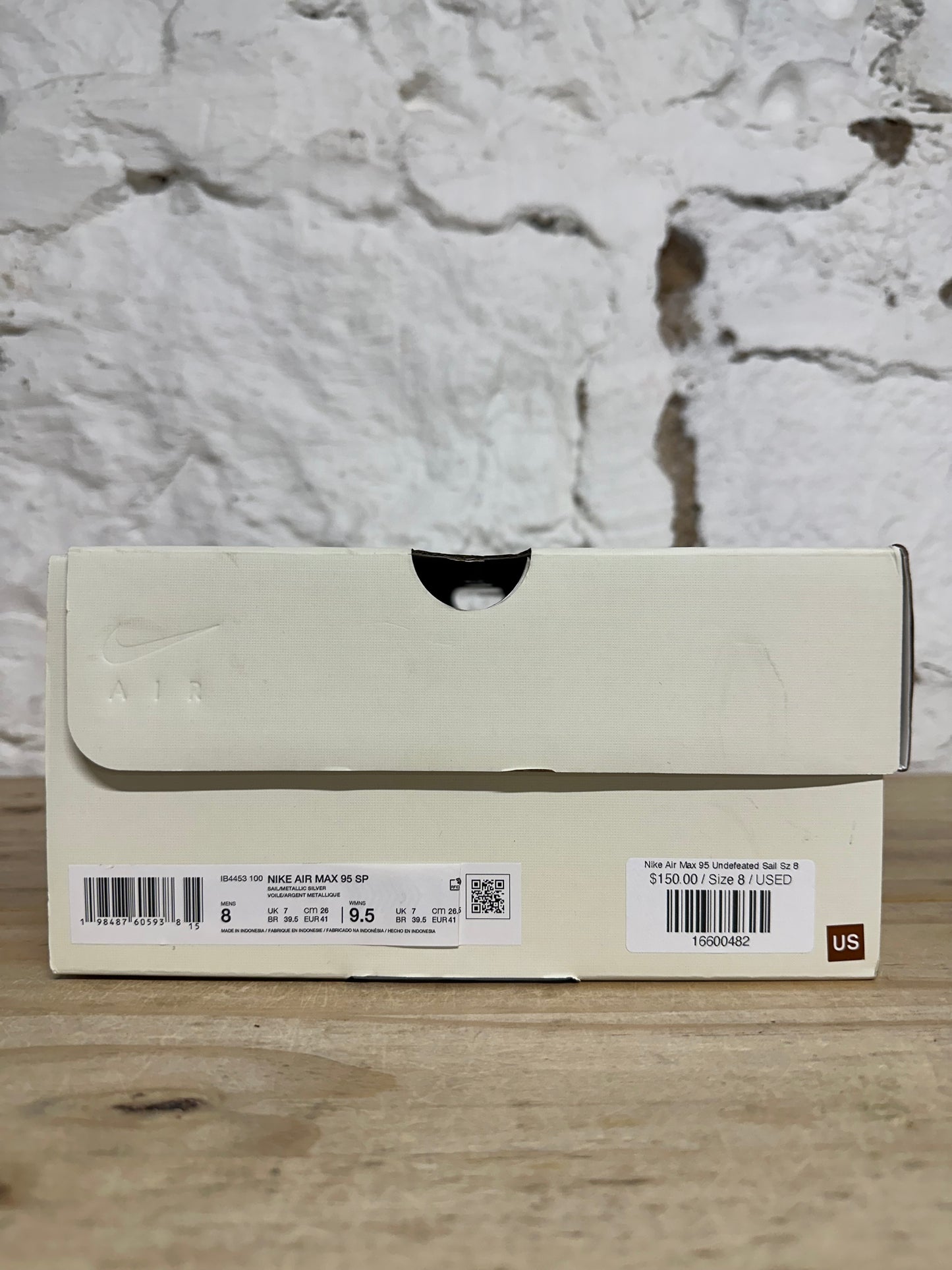 Nike Air Max 95 Undefeated Sail Sz 8