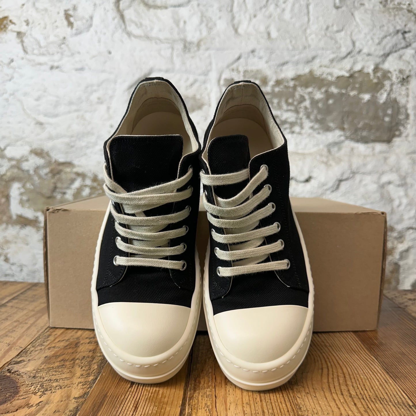 Rick Owens DRKSHDW Black Canvas Milk Sneaker Sz 6 (38)