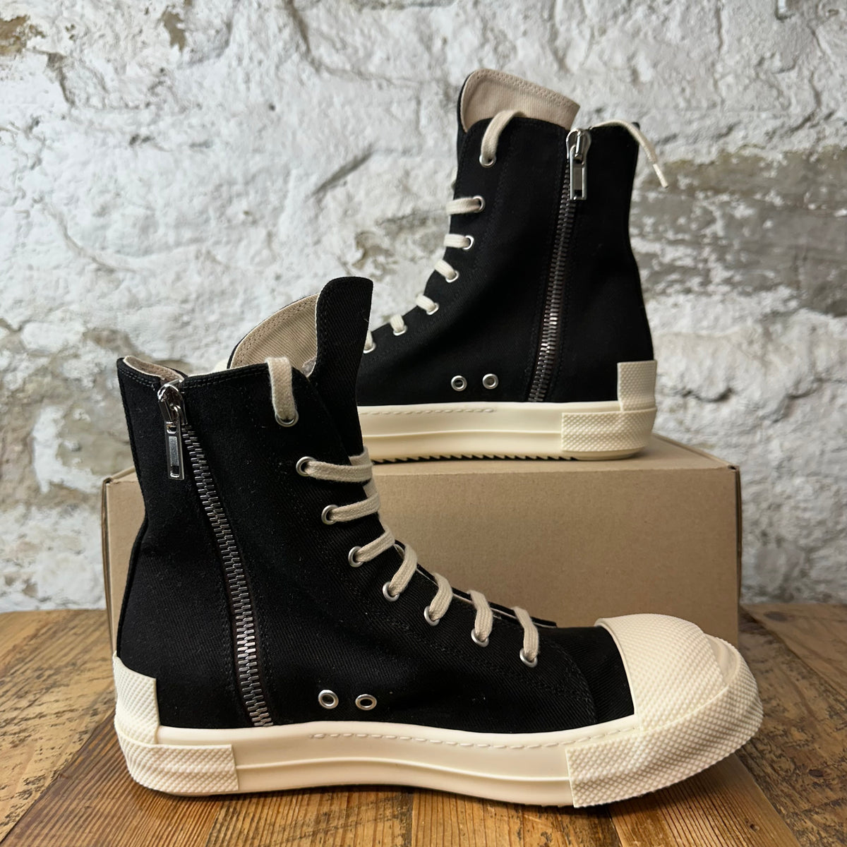 Rick Owens High DRKSDW Black Milk Sneaker Sz 10 (43)