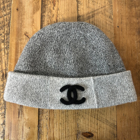 Chanel Cashmere Tri Grey Beanie