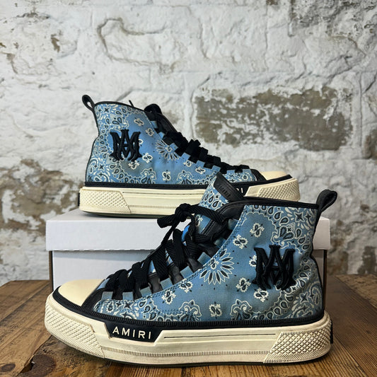 Amiri High Blue Paisley Black White Sneaker Sz 11 (44)