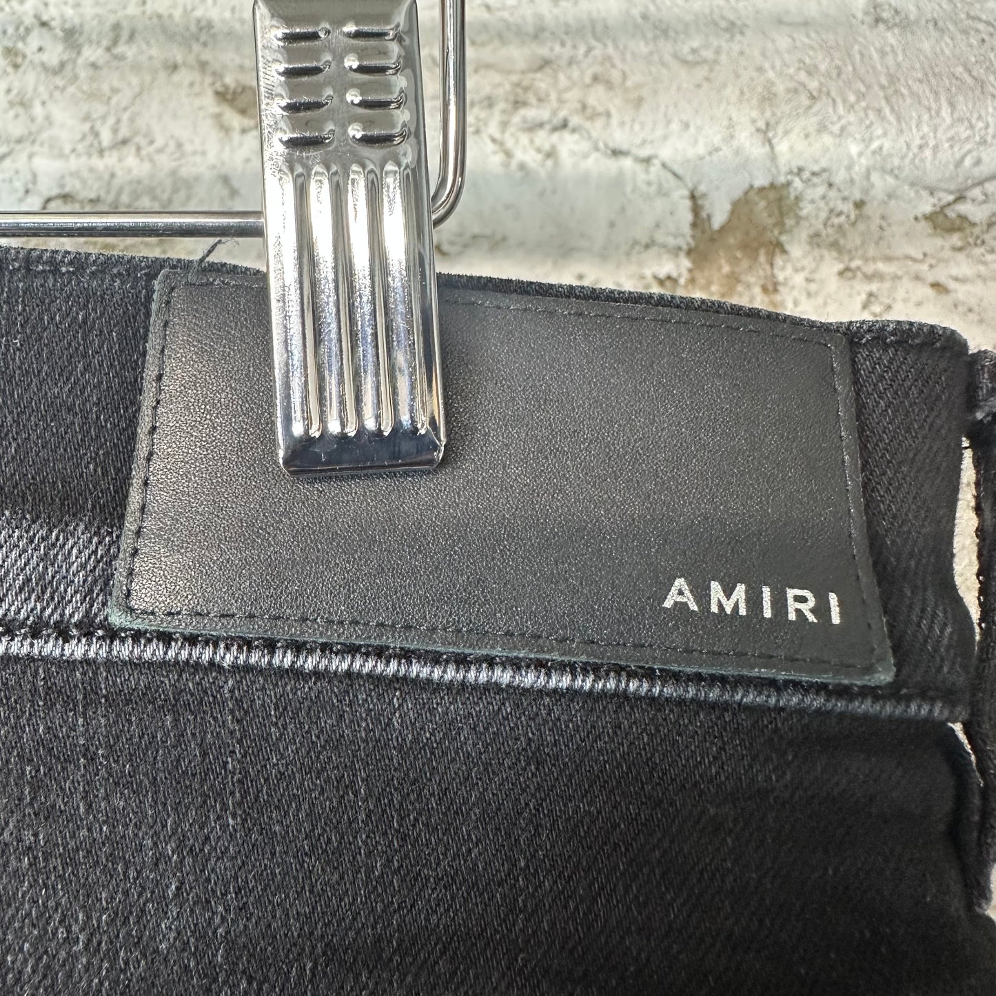 Amiri MX1 Black White Woven Black Denim Jeans Sz 36
