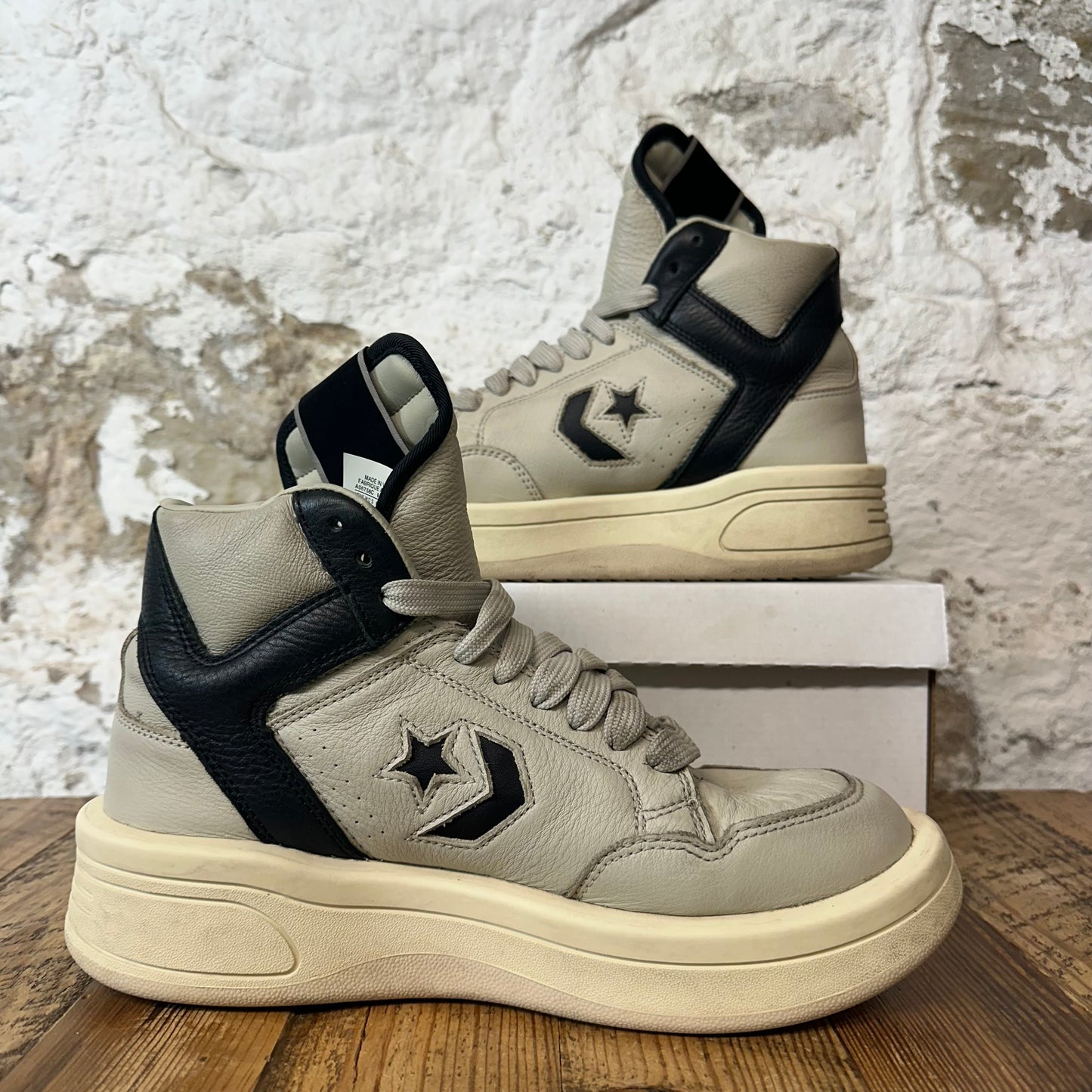 Rick Owens High TurboWPN Grey Milk Sneaker Sz 8.5