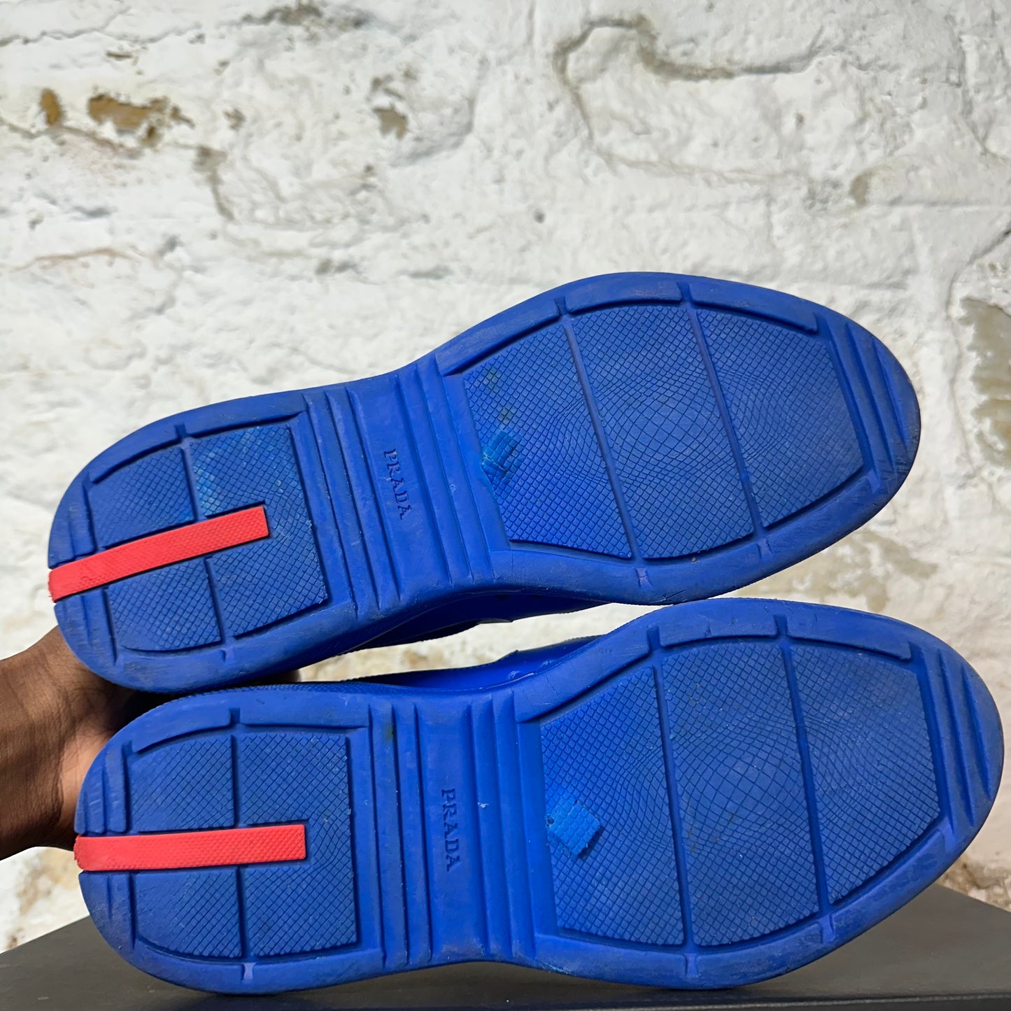 Prada Americas Cup Blue Rubber Sneaker Sz 8 (41)