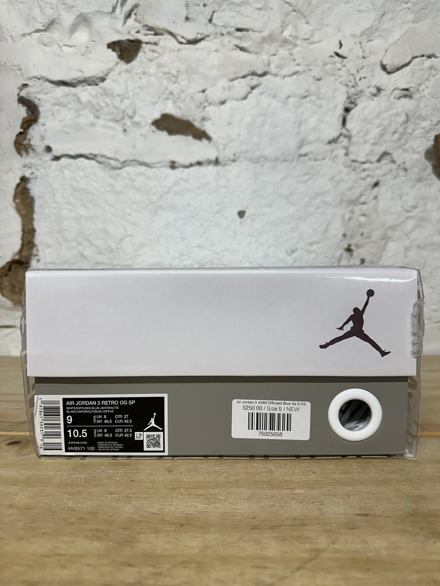 Air Jordan 3 A Ma Maniere Diffused Blue Sz 9 DS