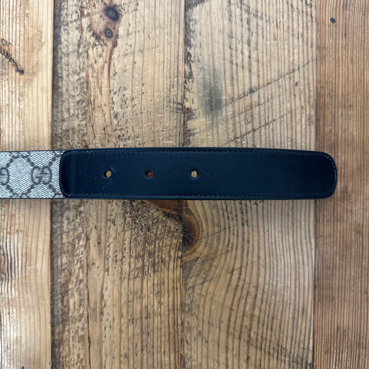 Gucci GG Monogram Gold Buckle Belt Sz (90/36) (Womens)