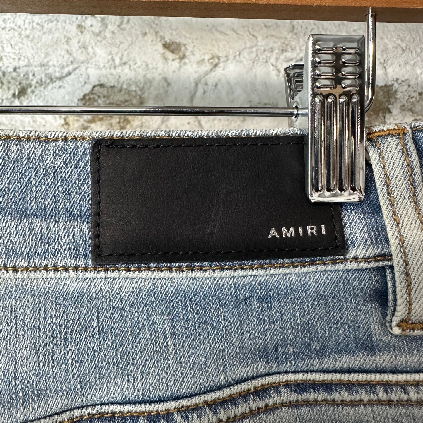 Amiri MX1 Multicolor Paisley Patches Blue Denim Jeans Sz 31