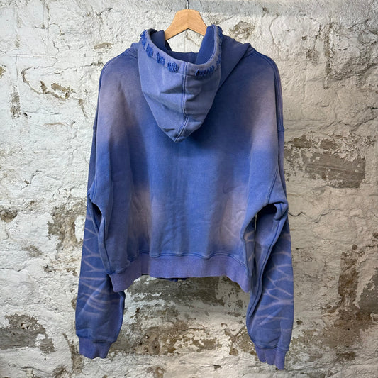 Vale Wildflower Garden Zip Up Blue Hoodie