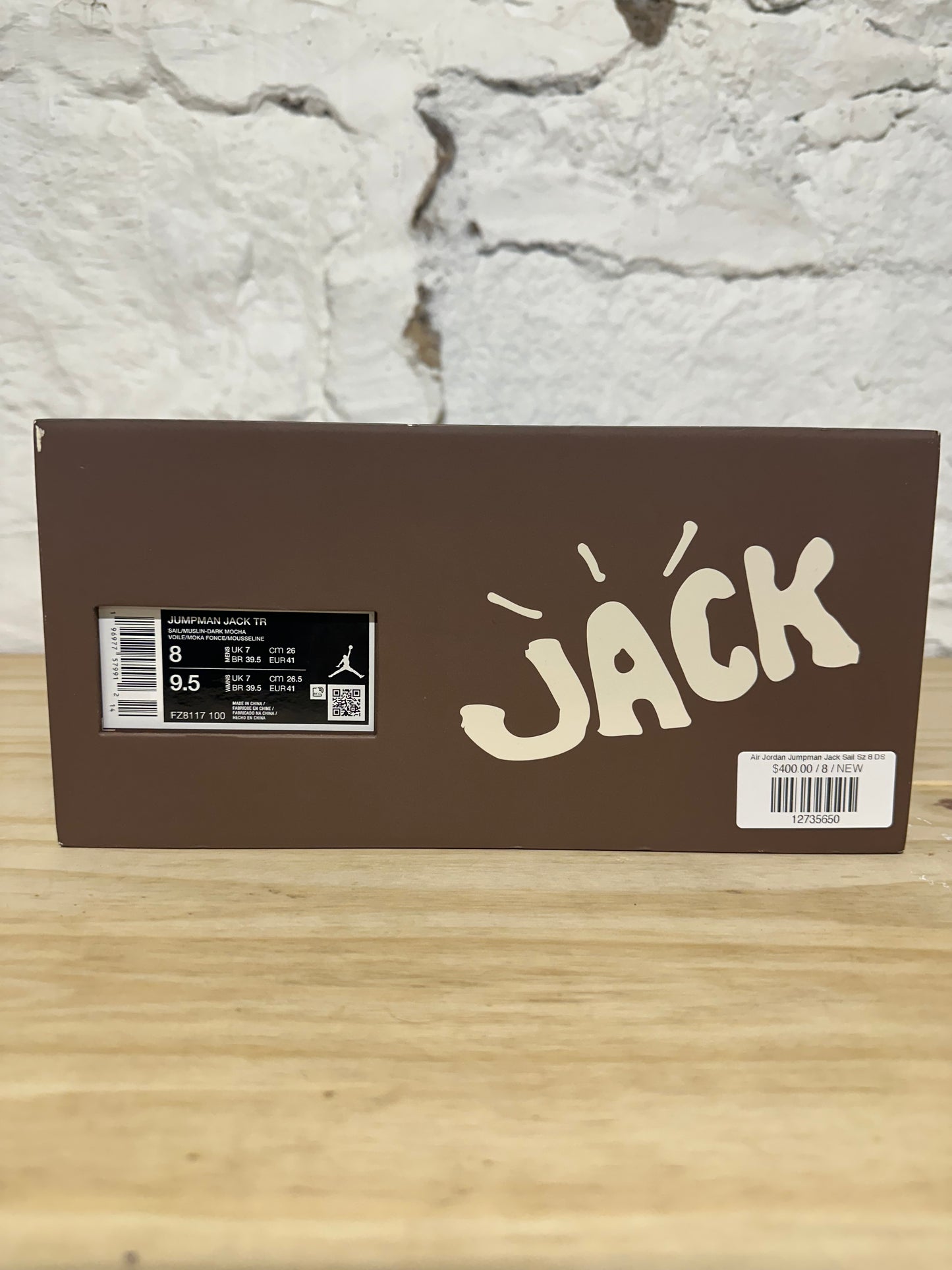 Air Jordan Jumpman Jack Travis Scott Sail Sz 8 DS