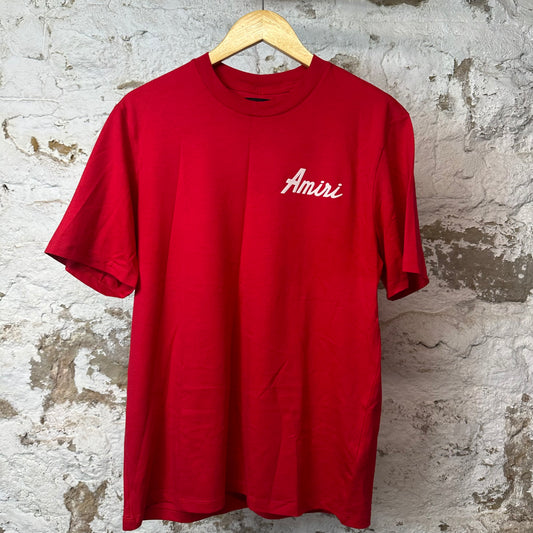 Amiri White Spellout T-shirt Red Sz S