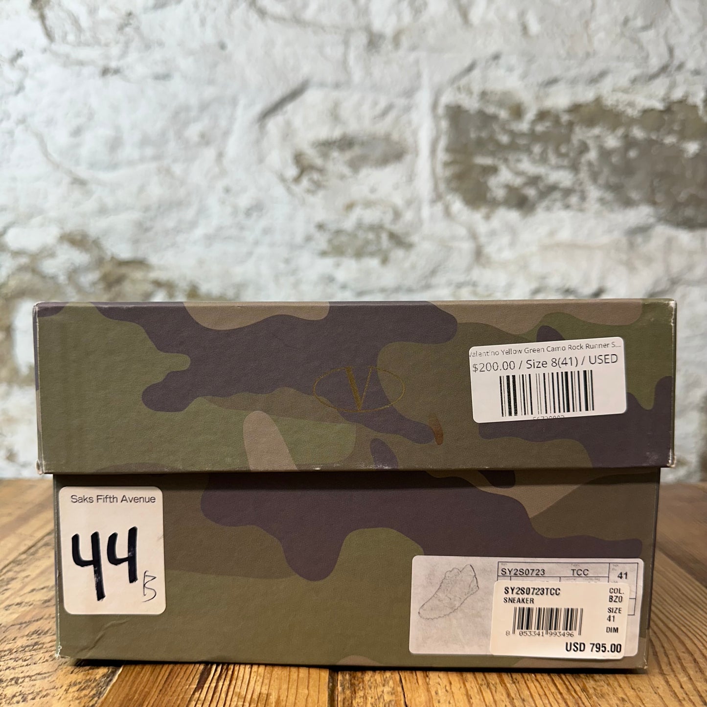 Valentino Yellow Green Camo Rock Runner Sneaker Sz 8 (41)