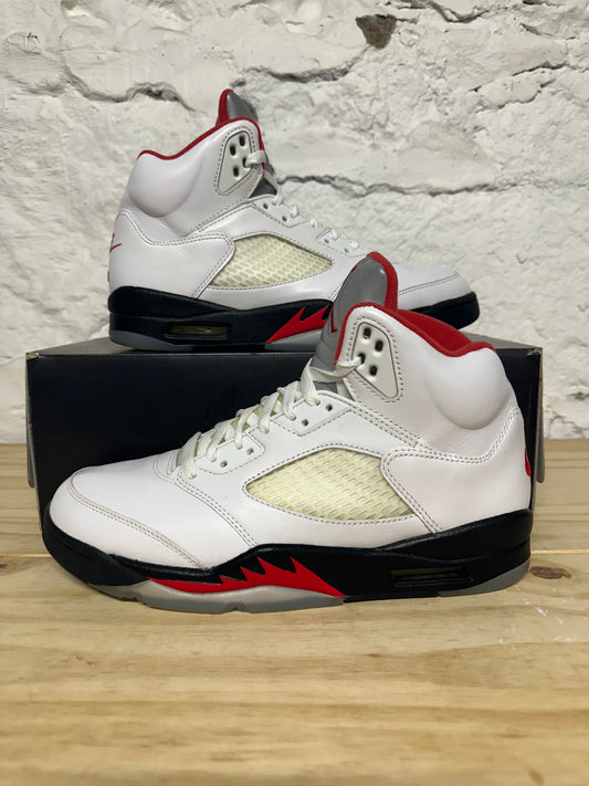 Air Jordan 5 Fire Red Silver Tongue Sz 9.5