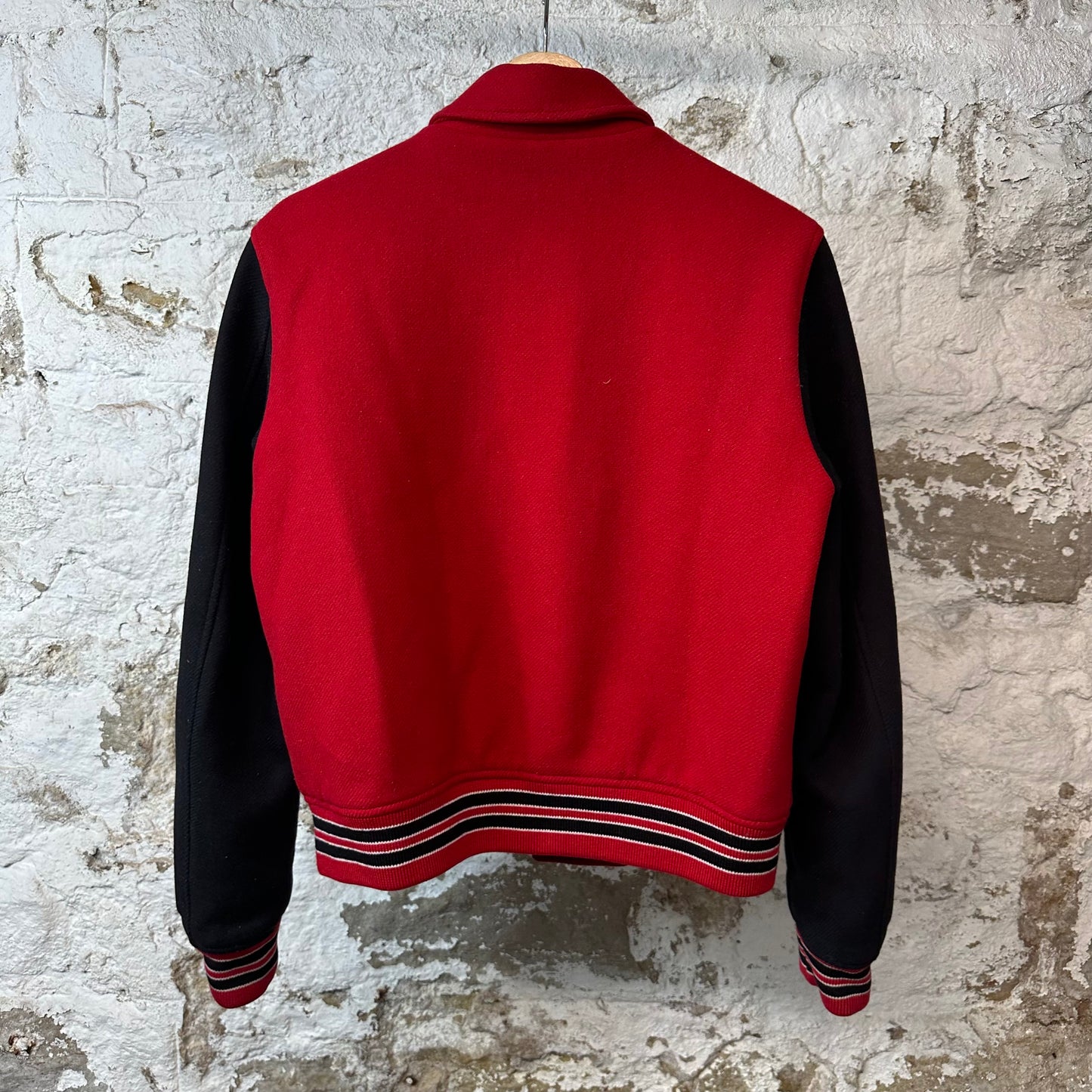 Amiri Bone Red White Black Varsity Jacket Sz S (46)