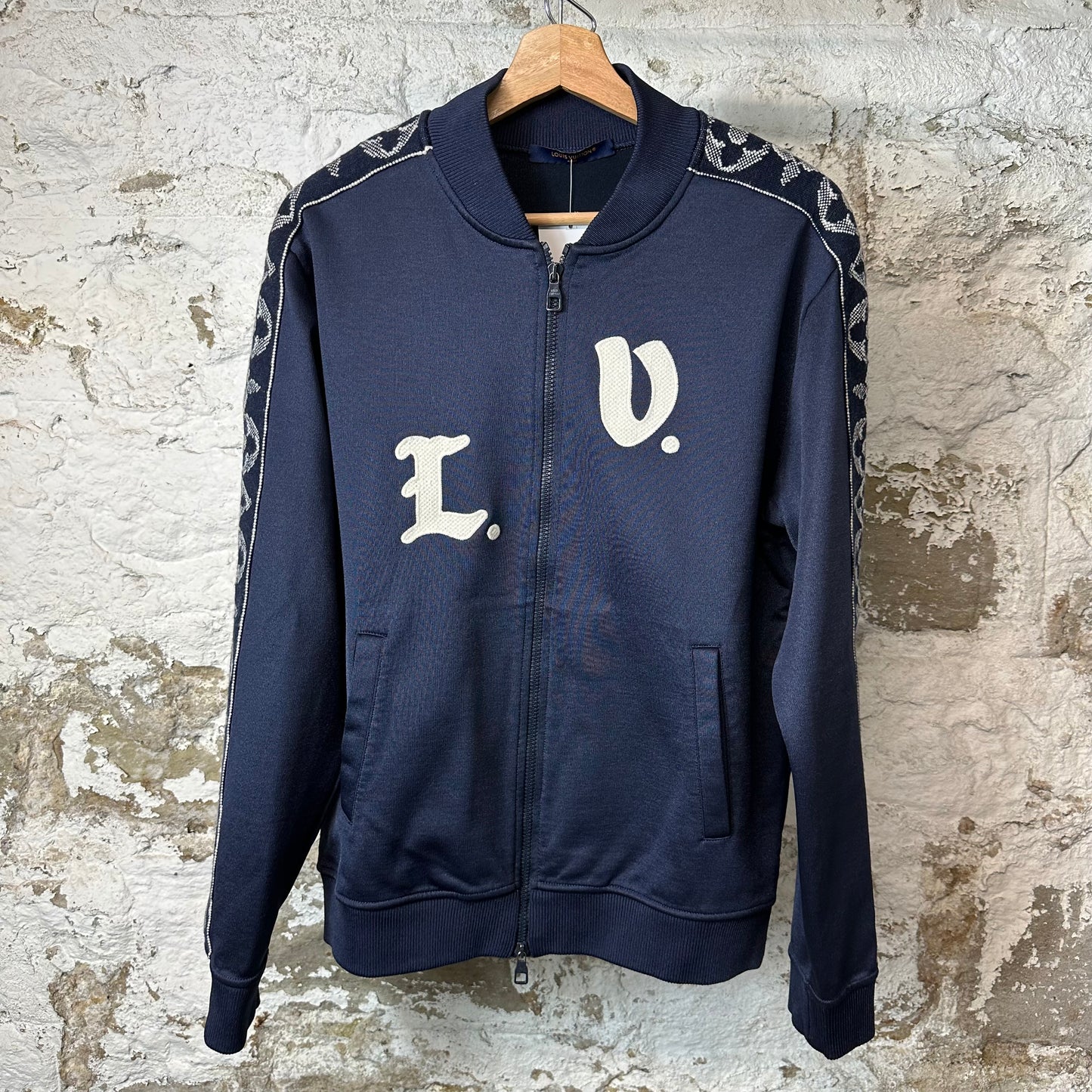 Louis Vuitton Embroidered Flowers Track Jacket Navy Sz L