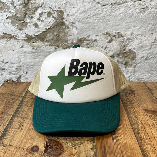 Bape Green Tan Trucker Hat