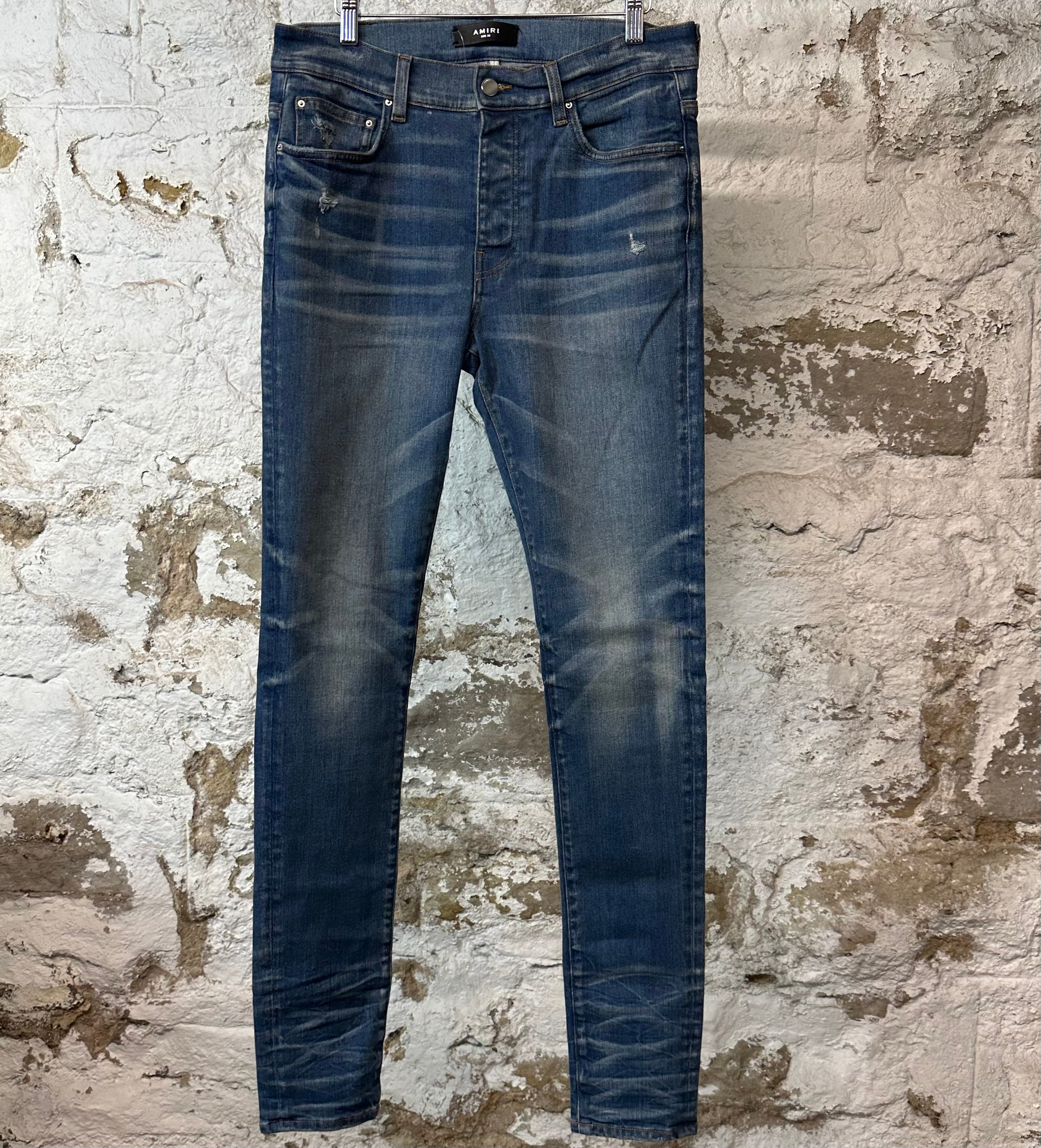 Amiri Plain River Indigo Blue Denim Jeans Sz 32