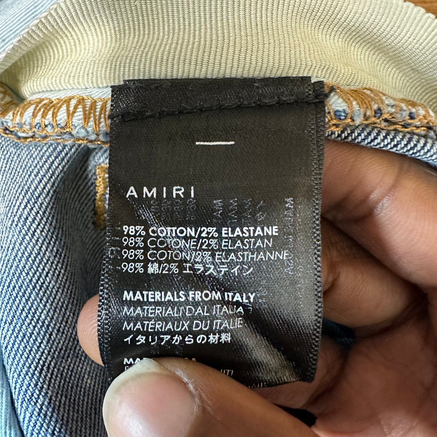 Amiri MX1 Black Suede Dark Blue Denim Jeans Sz 31