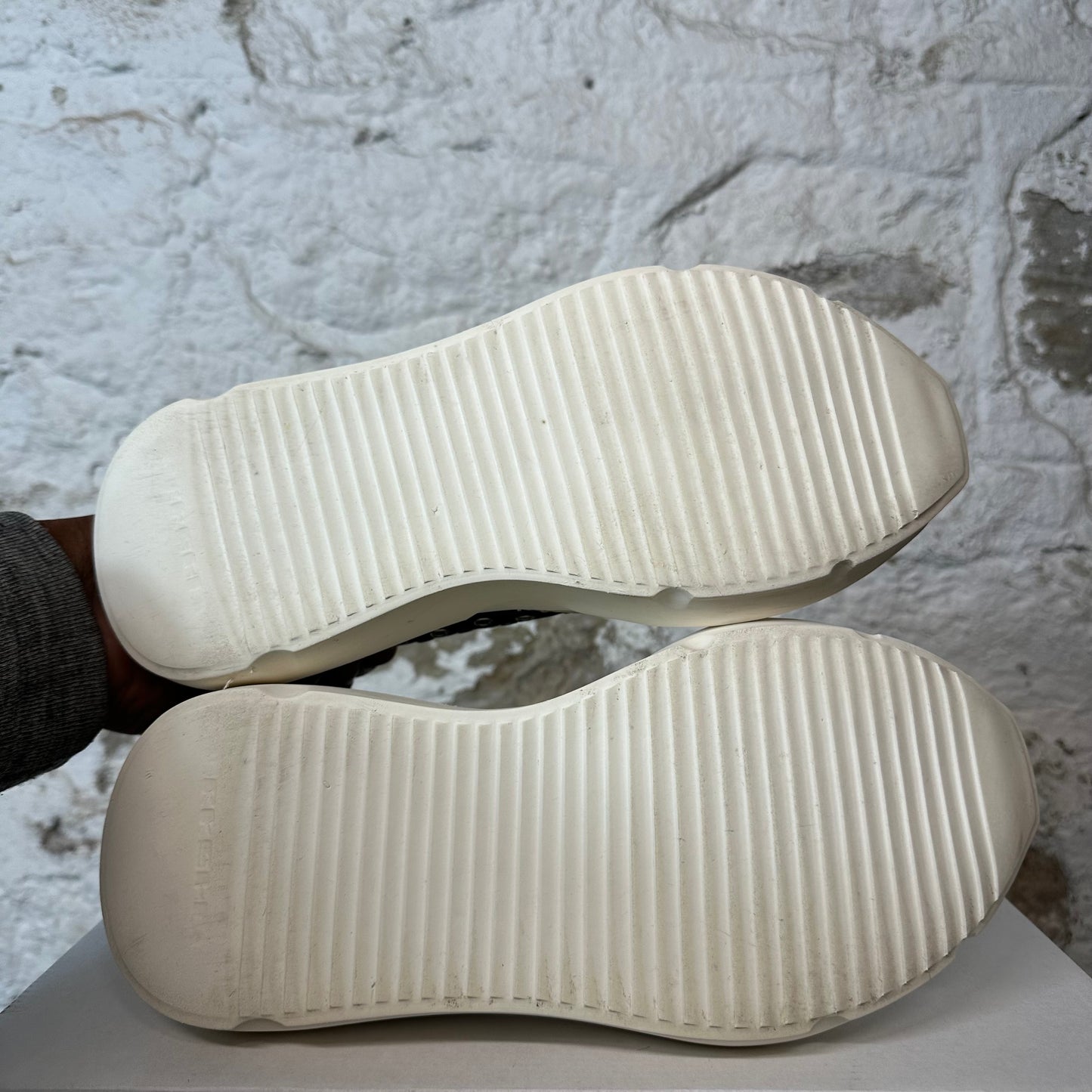 Rick Owens Abstract Eyelette Black Milk Sneaker Sz 6 (38)