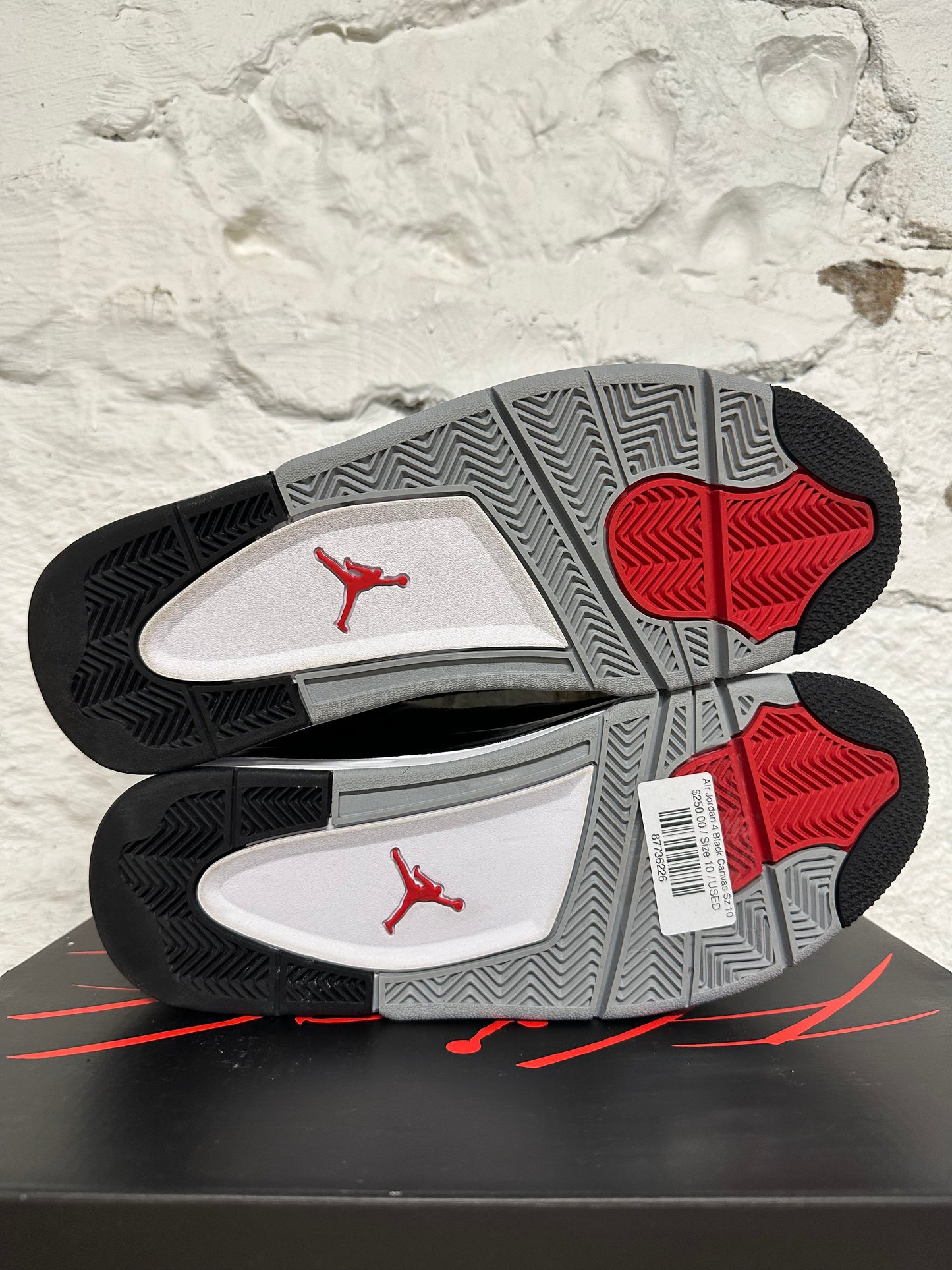 Air Jordan 4 Black Canvas Sz 10