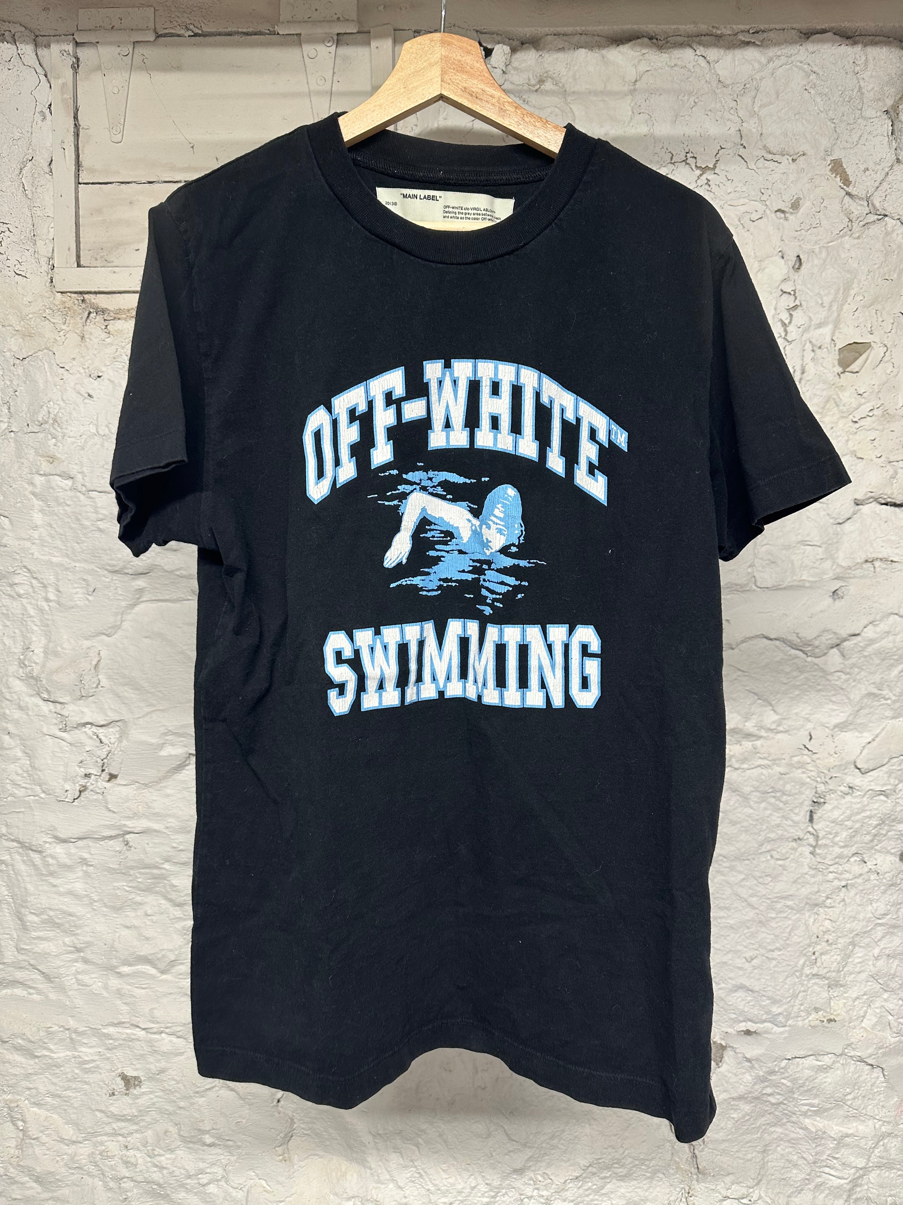 Off White Swimming Team Black T-Shirt Sz S