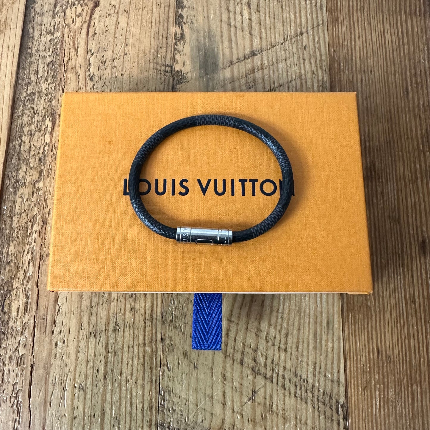 Louis Vuitton Damier Graphite Clip In Bracelet W/ Box