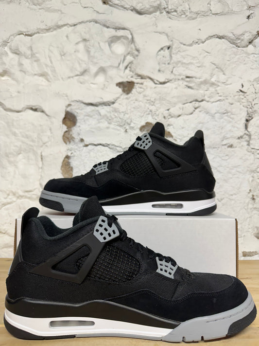Air Jordan 4 Black Canvas Sz 12