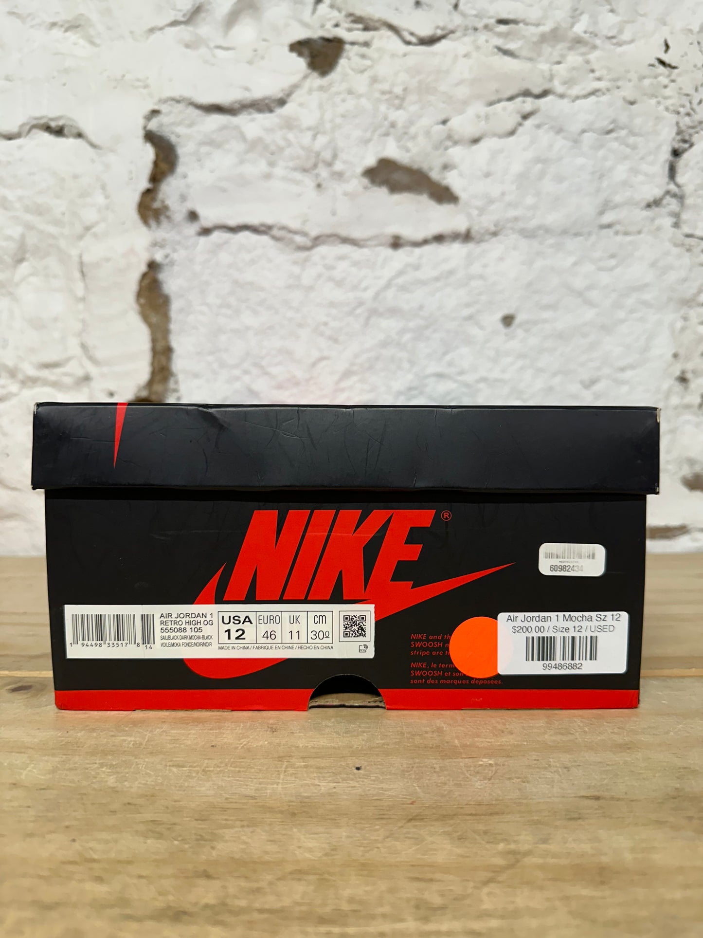 Air Jordan 1 High Dark Mocha Sz 12